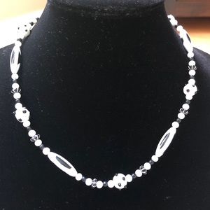 Black and white bead necklace